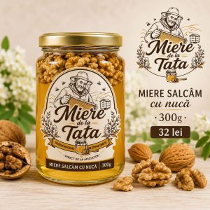 Miere de salcâm - 300g - cu nuci